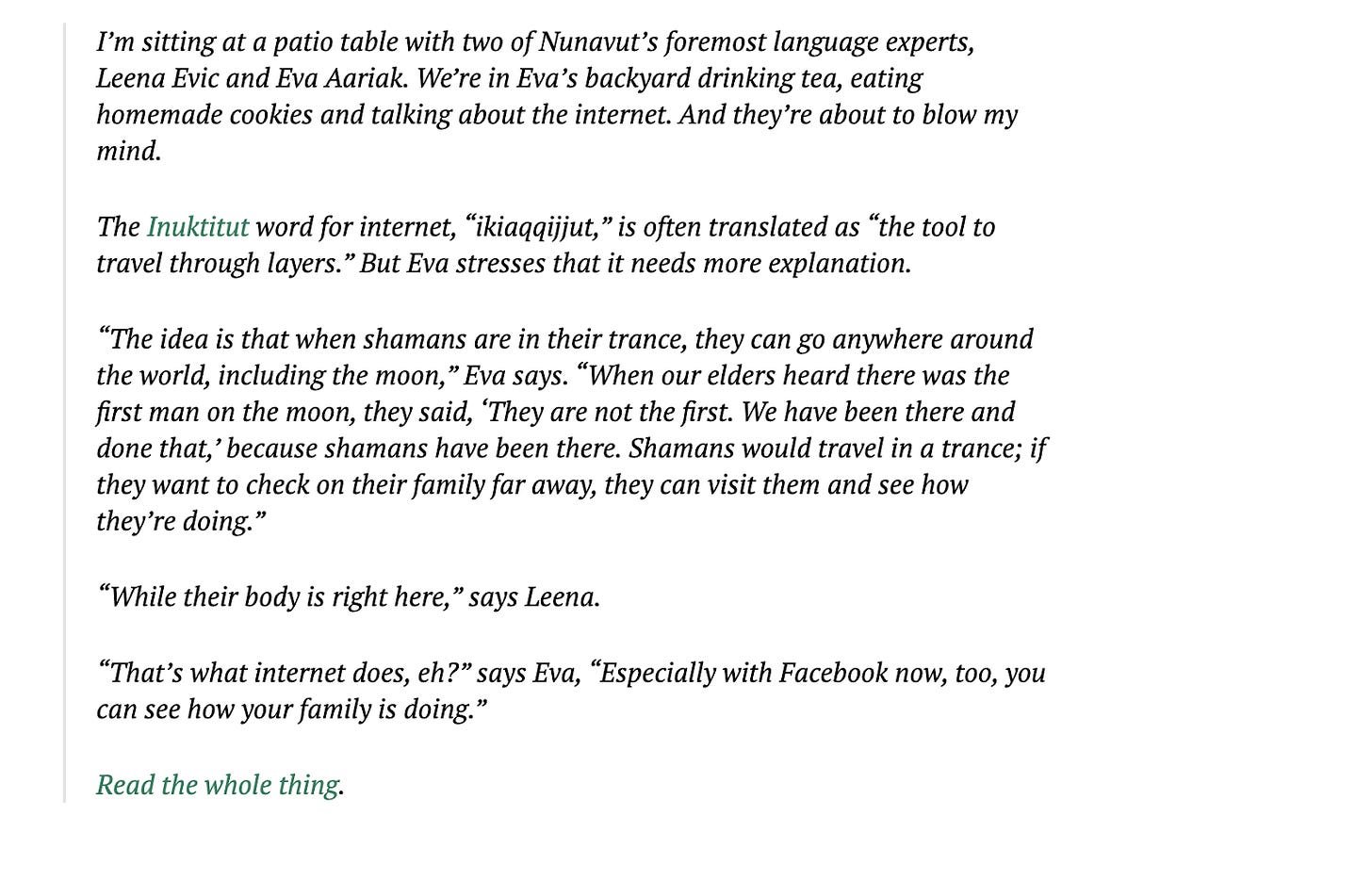 From: When the world went online, Inuktitut followed