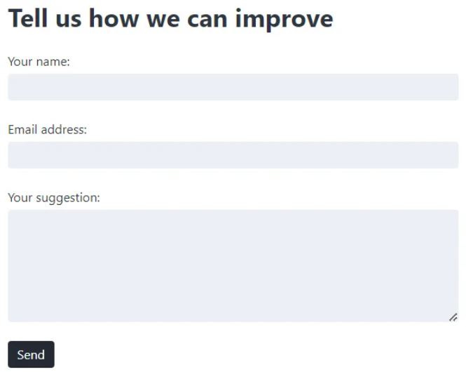 Figure 2.3 – The Improvement Suggestion app Figure 2.3 – The Improvement Suggestion app