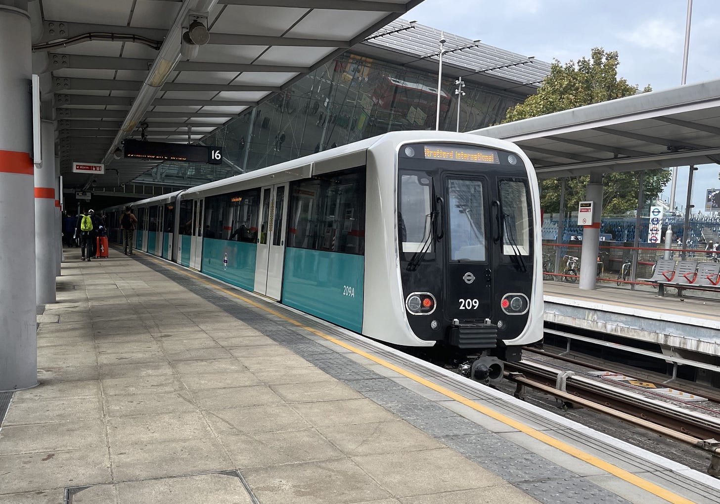 Photo of the train departing Stratford station.