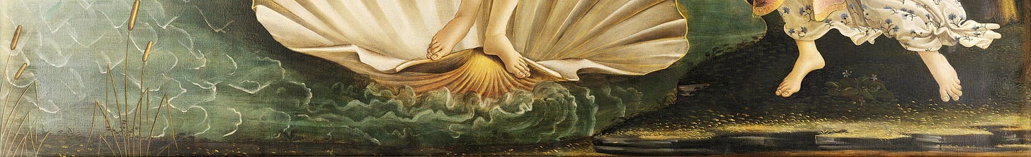 Detail of the bottom of the canvas: the waves and the fringe of foam