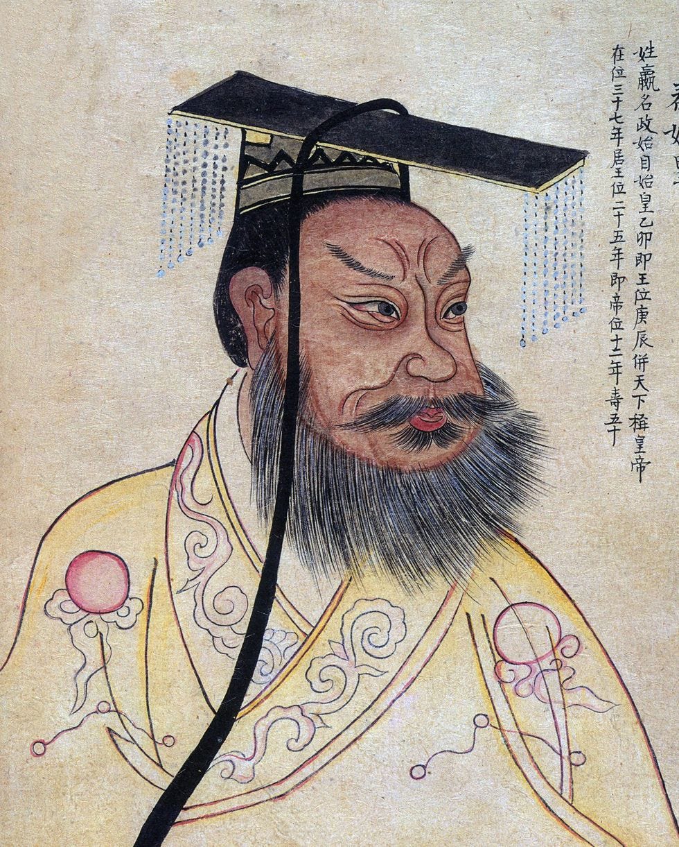 color drawing of a man looking to the right, he wears a decorative hat and a yellow robe and he has a full beard and mustache