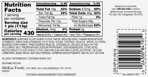 Little Debbie Cherry Pie Snack, 4.4 oz - Fry’s Food Stores