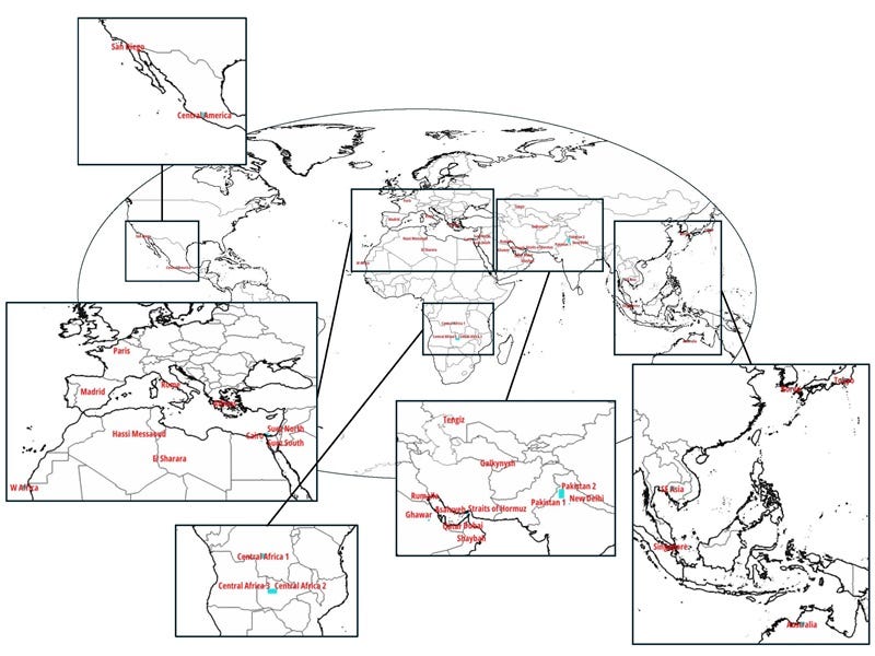 Geographical distribution of Sentinel-2A nighttime targets for the December 2025 campaign Geographical distribution of Sentinel-2A nighttime targets for the December 2025 campaign