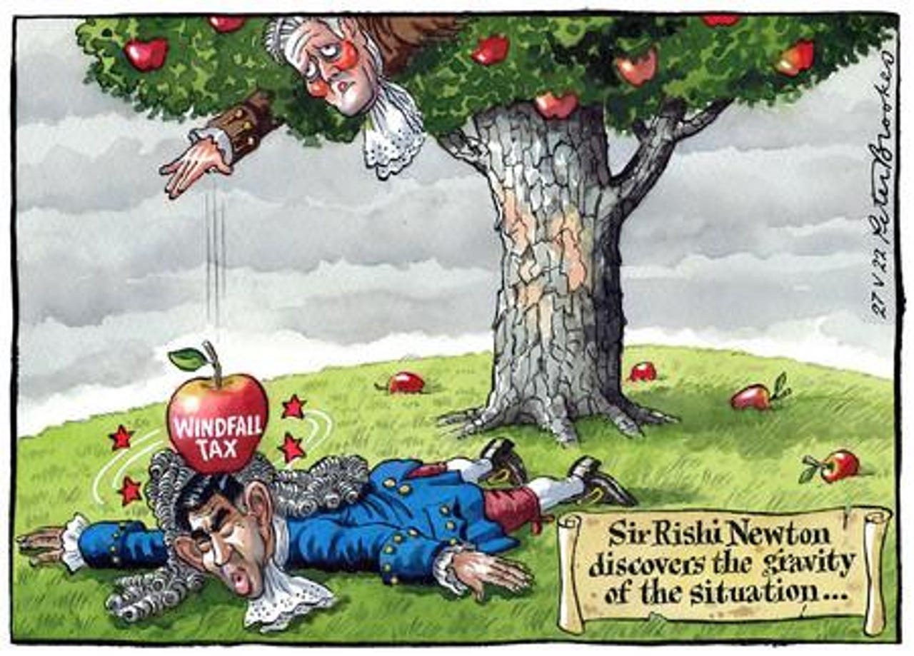 39454172-Windfall Tax Sir Rishi Newton discovers the gravity of the situation. . . - The Times | Newsprints 39454172-Windfall Tax Sir Rishi Newton discovers the gravity of the situation. . . - The Times | Newsprints