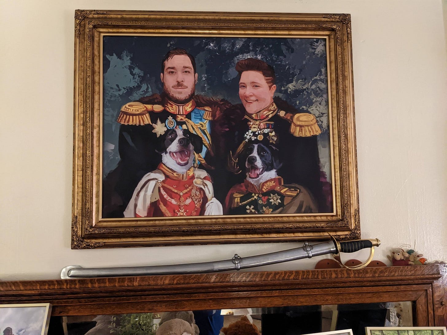 our family portrait with the sword underneath