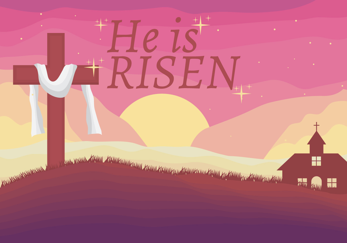 He is Risen typography 194340 Vector Art at Vecteezy
