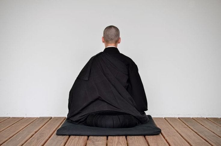 Zen monk meditating.