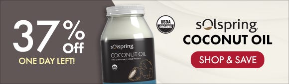 Get 37% Off on Solspring® Organic Coconut Oil