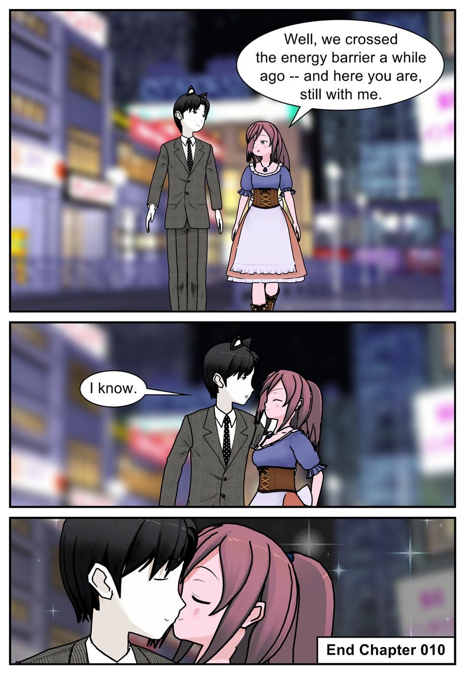 Well, we crossed the energy barrier a while ago — and here you are, still with me. I know. End Chapter 010.