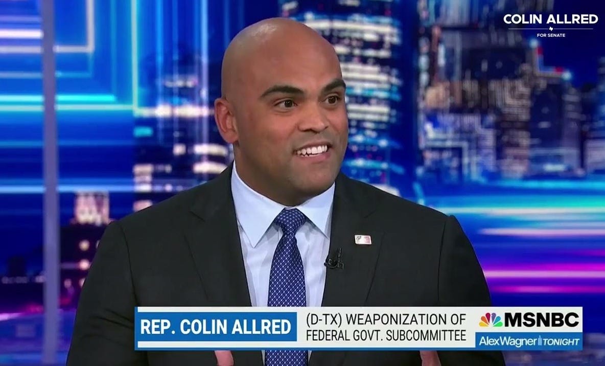 screengrab of Rep. Colin Allred on MSNBC's 'Alex Wagner Tonight' screengrab of Rep. Colin Allred on MSNBC's 'Alex Wagner Tonight'