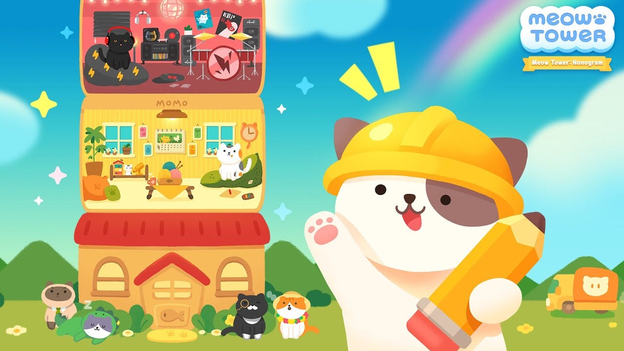 Meow Tower: Nonogram - YouTube