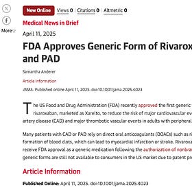 Will Kennedy direct Makary to ban Xarelto now FDA has approved Generics of the Mass Killer Drug Rivaroxaban ?
