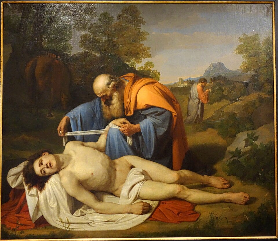 File:The Good Samaritan by Luigi Sciallero, 1854, oil on canvas - Accademia Ligustica di Belle Arti - DSC02356.JPG