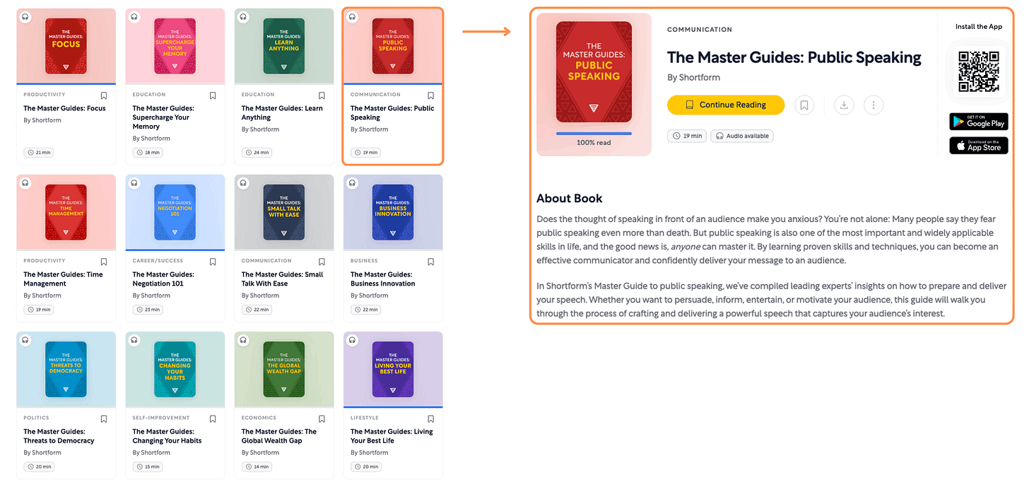 Shortform’s Master Guides (desktop view + light mode) Shortform’s Master Guides (desktop view + light mode)
