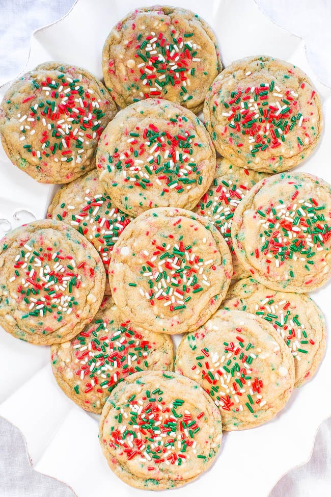No-Roll Christmas Cookies with Sprinkles. No-Roll Christmas Cookies with Sprinkles.