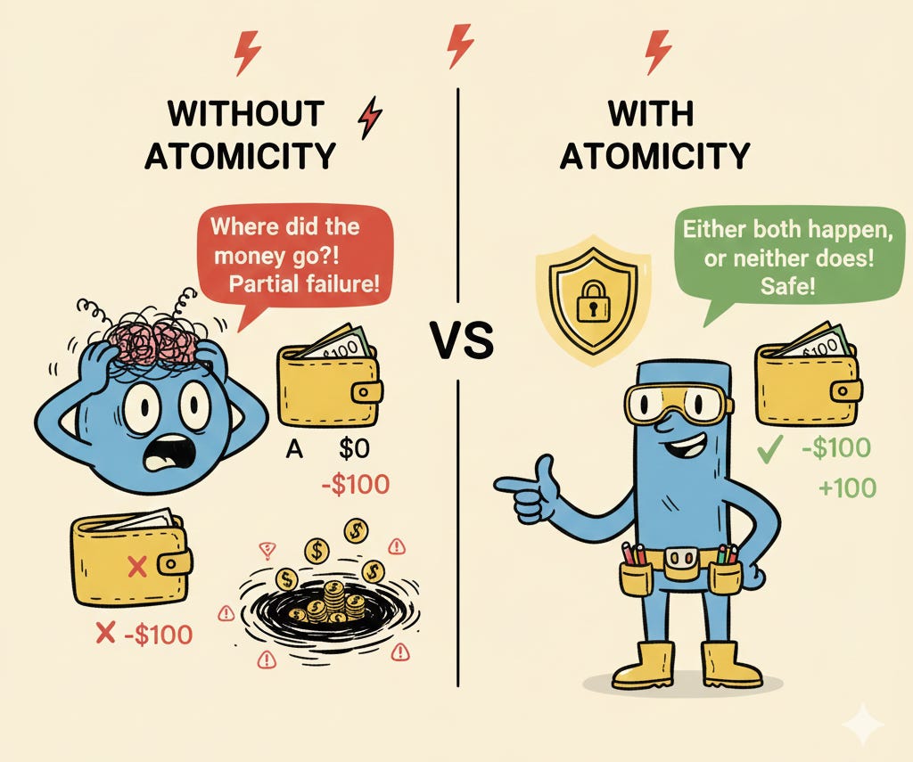 'Atomicity' in Databases - by Harshul Jain and Tanya Sah