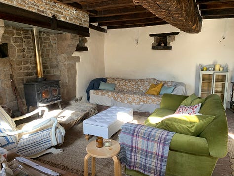 The interior of an old cottage