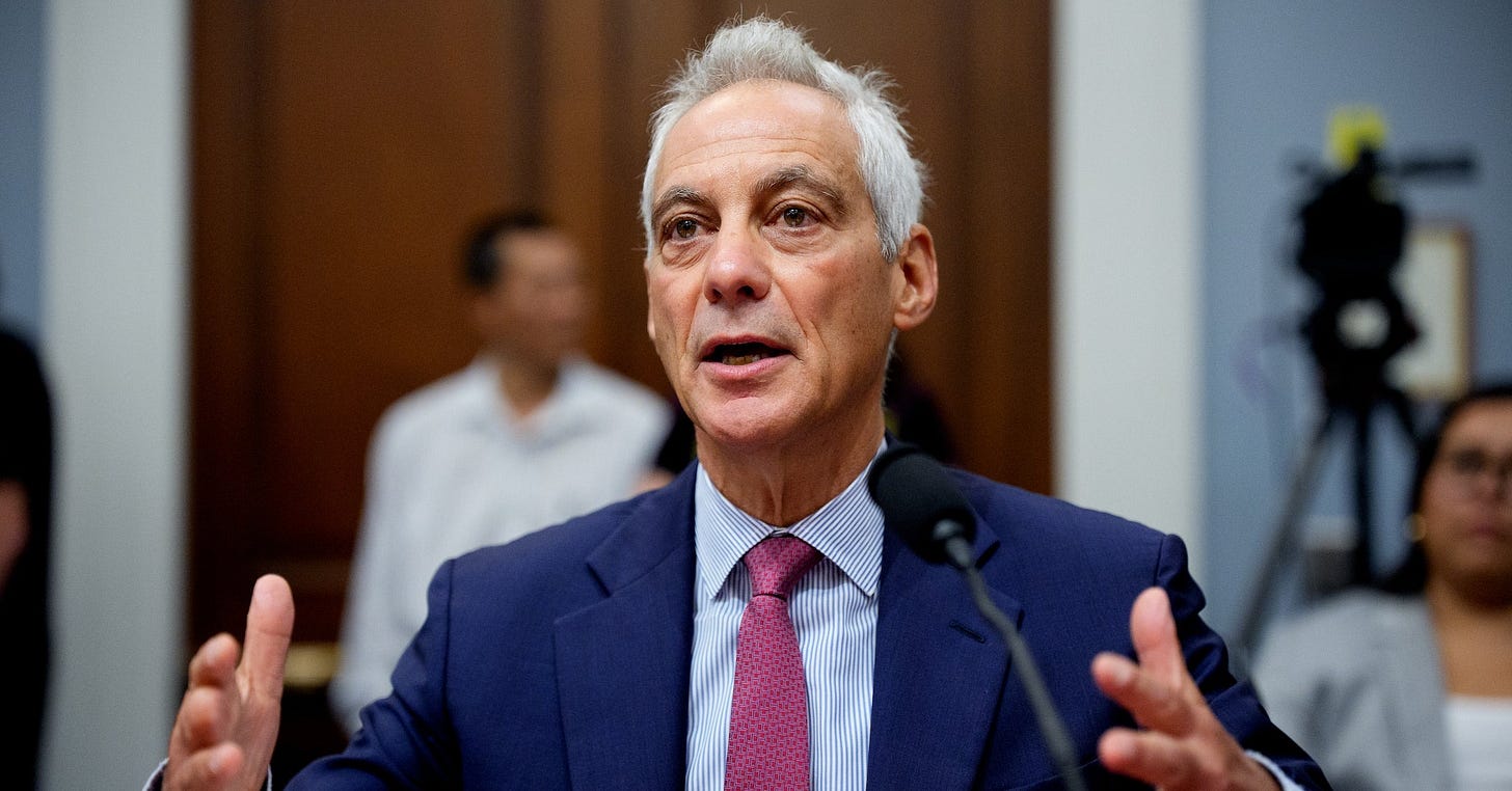 Rahm Emanuel: Pursuit of Greater Israel as 'fanatical' as the chant 'from the river to the sea' - Jewish Telegraphic Agency Rahm Emanuel: Pursuit of Greater Israel as 'fanatical' as the chant 'from the river to the sea' - Jewish Telegraphic Agency