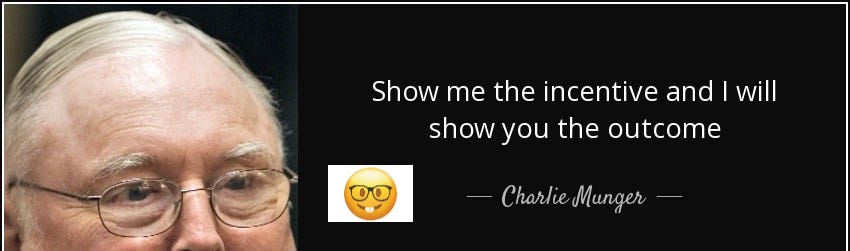 Luke Sophinos on X: "I'm a big believer in Charlie Munger's quote, "Show me  the incentive and I'll show you the behavior". Structuring incentives can  make or break your 2024. Here's how