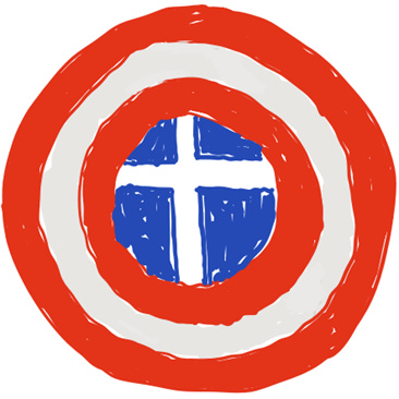 A drawing of a red white and blue circle with a cross

AI-generated content may be incorrect.