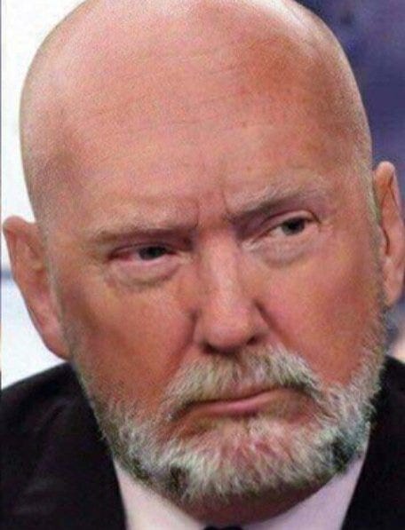 👑Red Dirt Duke👑 on X: "Goodnight everyone! Here's a picture of a bald and  bearded Donald Trump. https://t.co/um09FyoJo9" / X