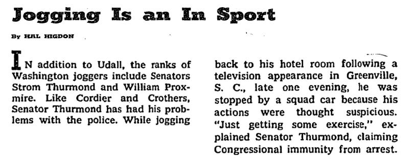 A very telling screenshot of “Jogging Is an In Sport,” Hal Higdon’s April 14, 1968 article in the New York Times Magazine. A very telling screenshot of “Jogging Is an In Sport,” Hal Higdon’s April 14, 1968 article in the New York Times Magazine.
