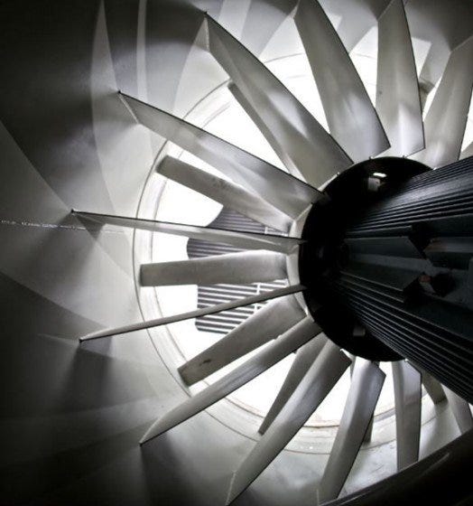 Large industrial fan on rotating equipment Large industrial fan on rotating equipment