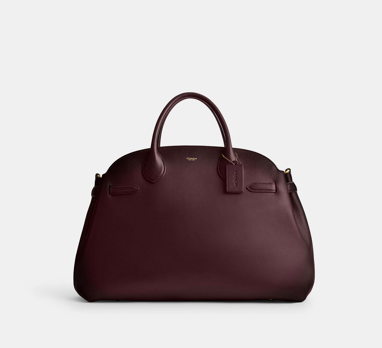 COACH®,Soft Empire Carryall Bag 48,Duffle Bag,Studded,Logo,Expandable,Maroon,Front View COACH®,Soft Empire Carryall Bag 48,Duffle Bag,Studded,Logo,Expandable,Maroon,Front View