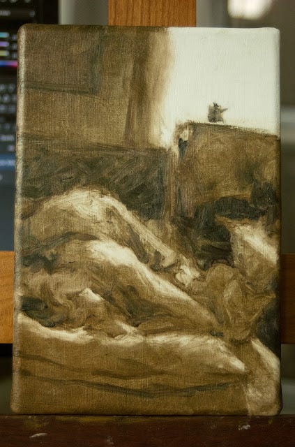 Oil painting work in progress