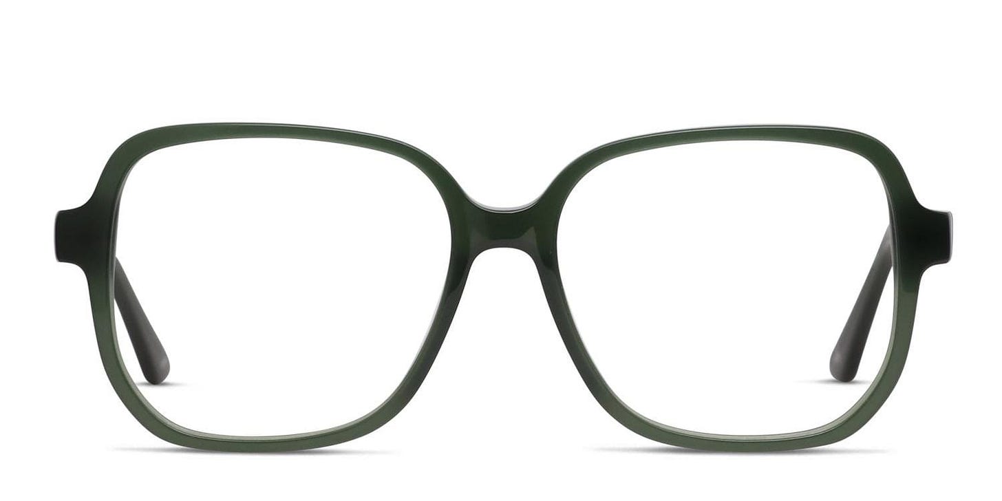 Amelia E. Lynn Green glasses - Green - Frontal View