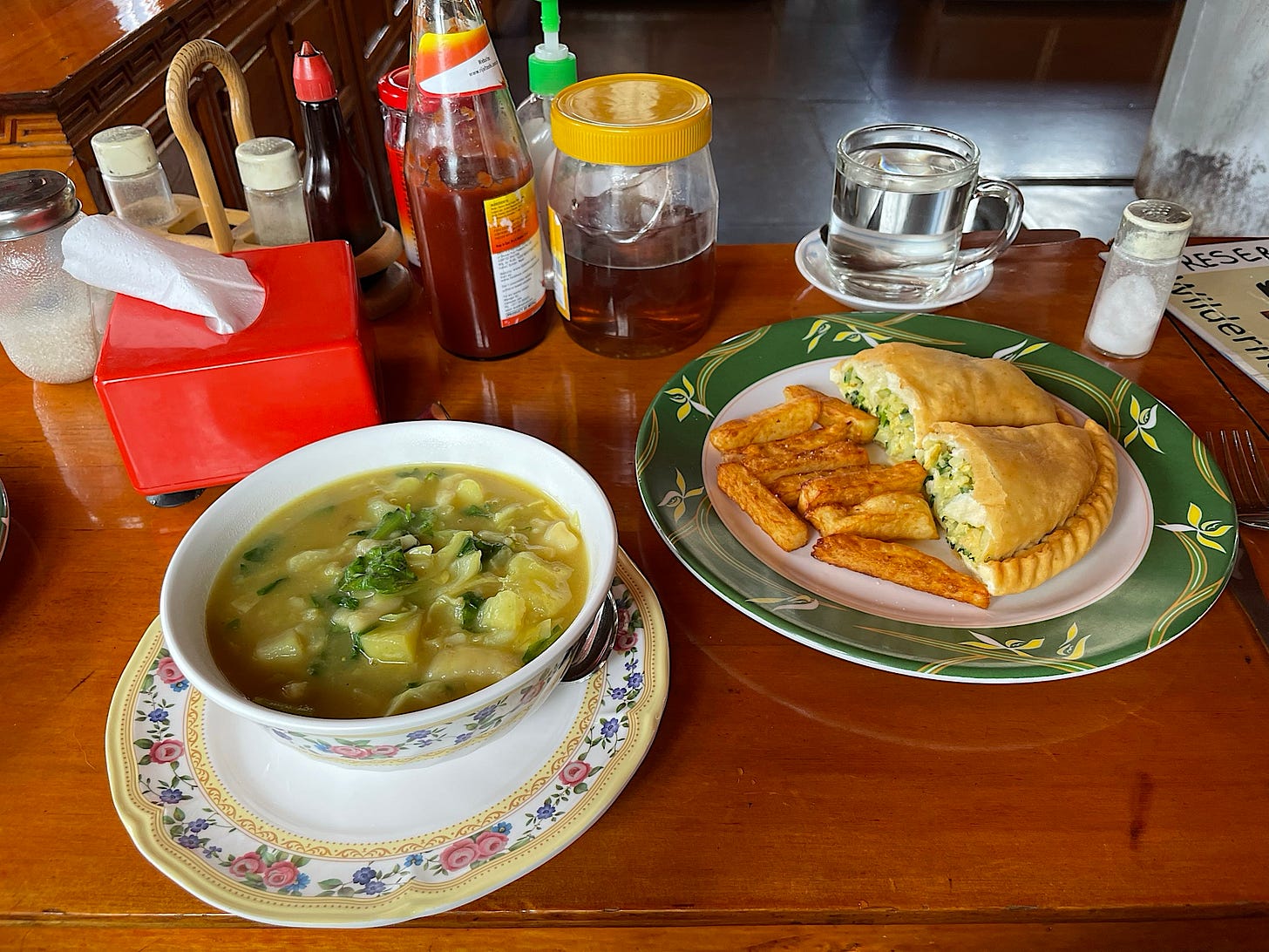 Lunch: Sherpa stew, french fries, and a veggie pie. Sherpa lodges don’t do low-carb.