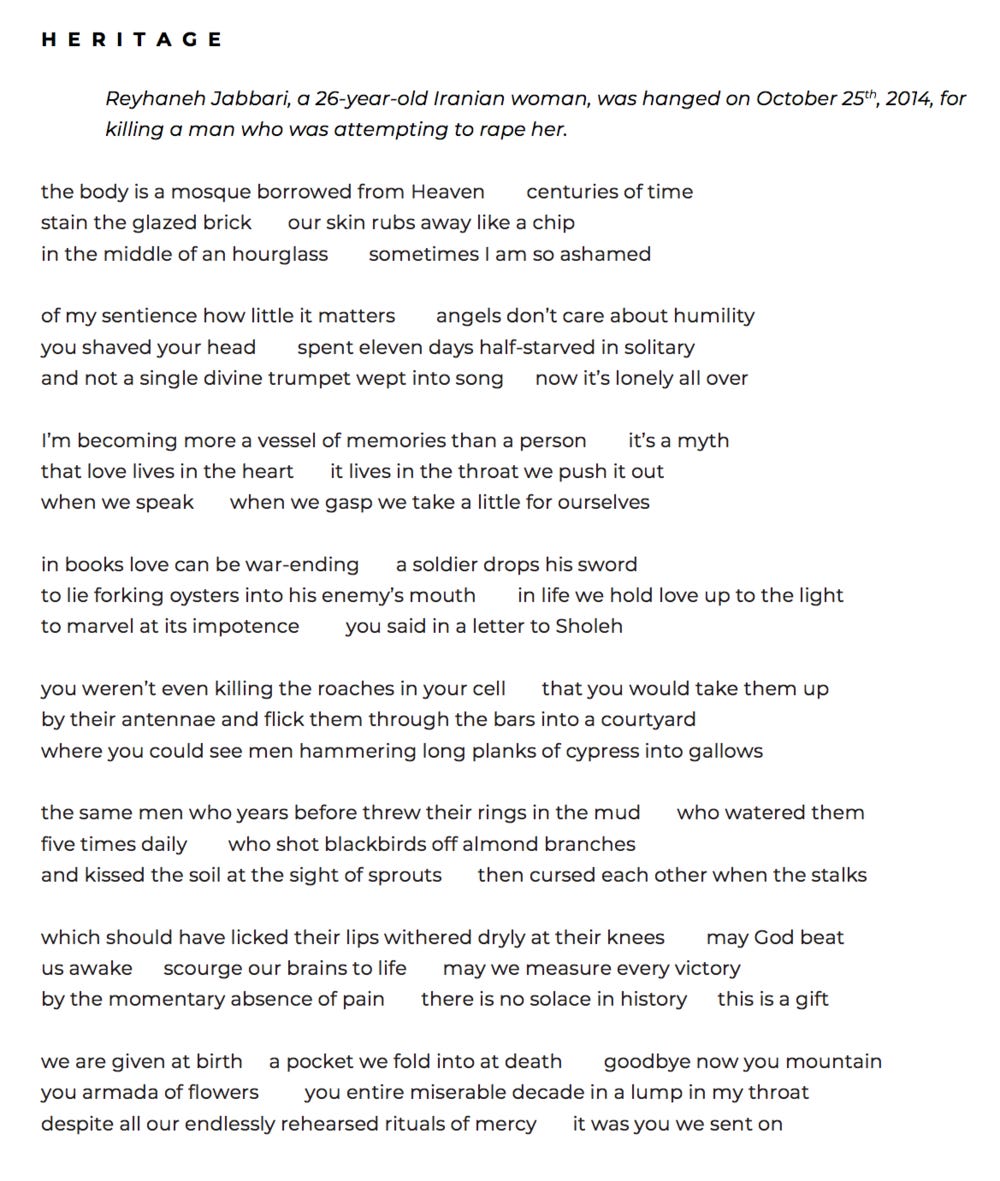 How I Did It: Forward First Collection – Kaveh Akbar on 'HERITAGE' from  Calling a Wolf a Wolf • Poetry School