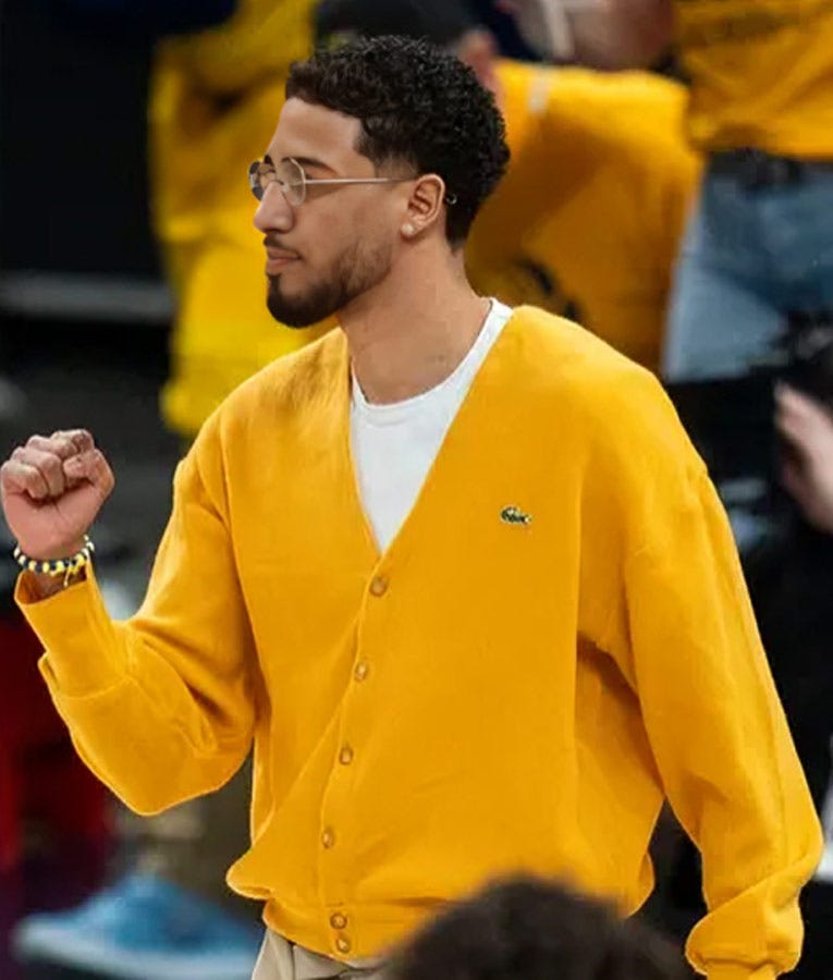 Tyrese Haliburton Yellow Cardigan | USA Jacket