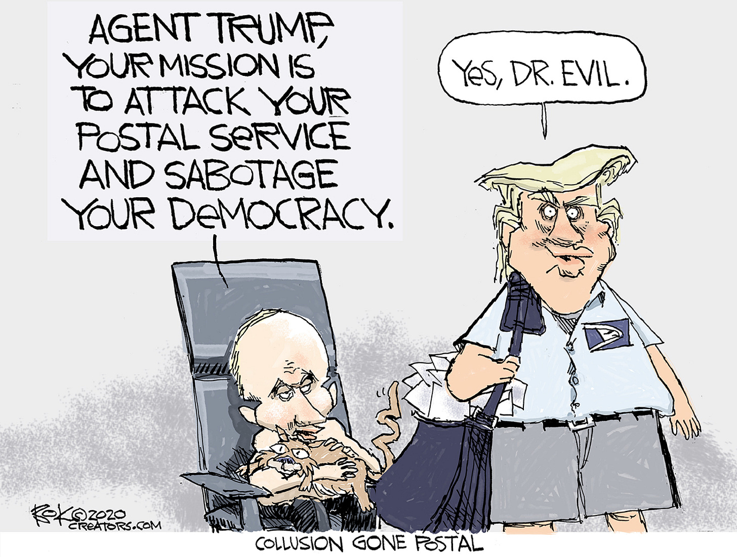 Political Cartoon U.S. Trump Putin USPS Dr Evil | The Week