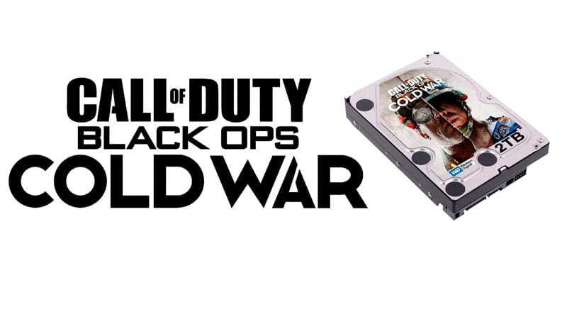 logo de call of duty black ops cold war com hdd marcado com o game