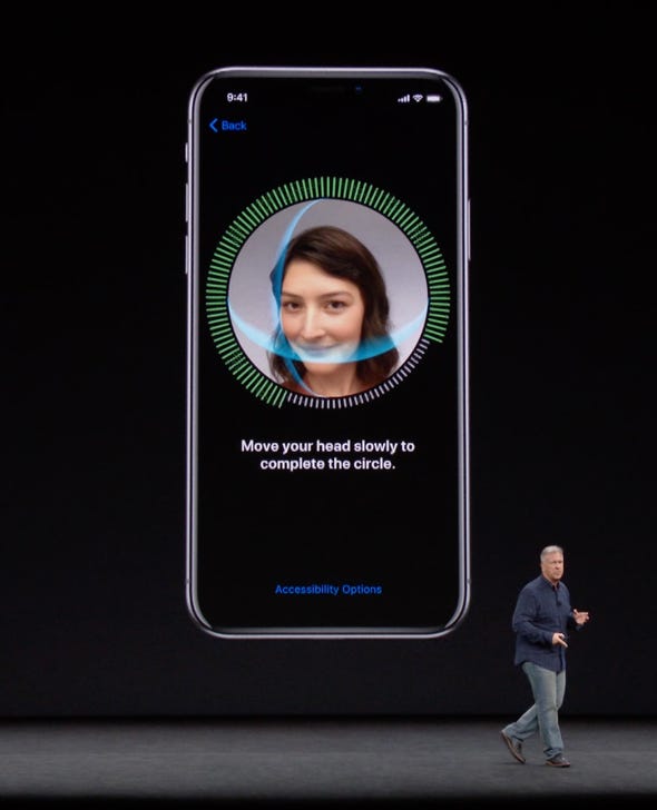 Apple Senior Vice President Worldwide Marketing, Philip W. Schiller, explains Face ID during Apple's September 12, 2017 event