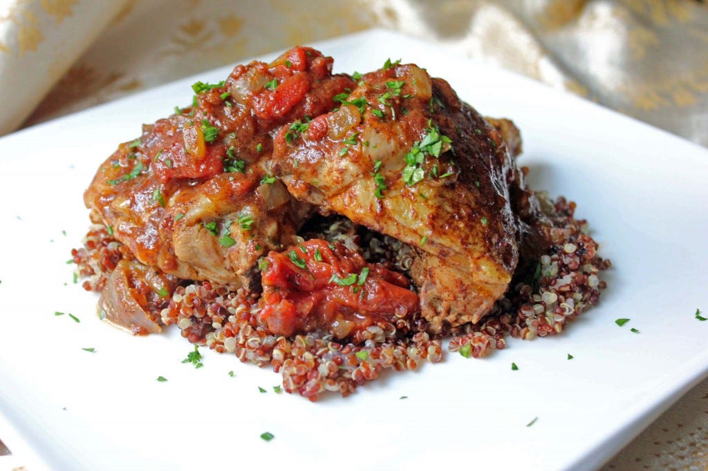Moroccan Chicken with Saffron, Tomatoes, and Honey