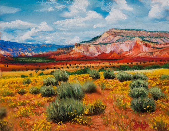 Ghost Ranch II Pastel Painting by John Hulsey