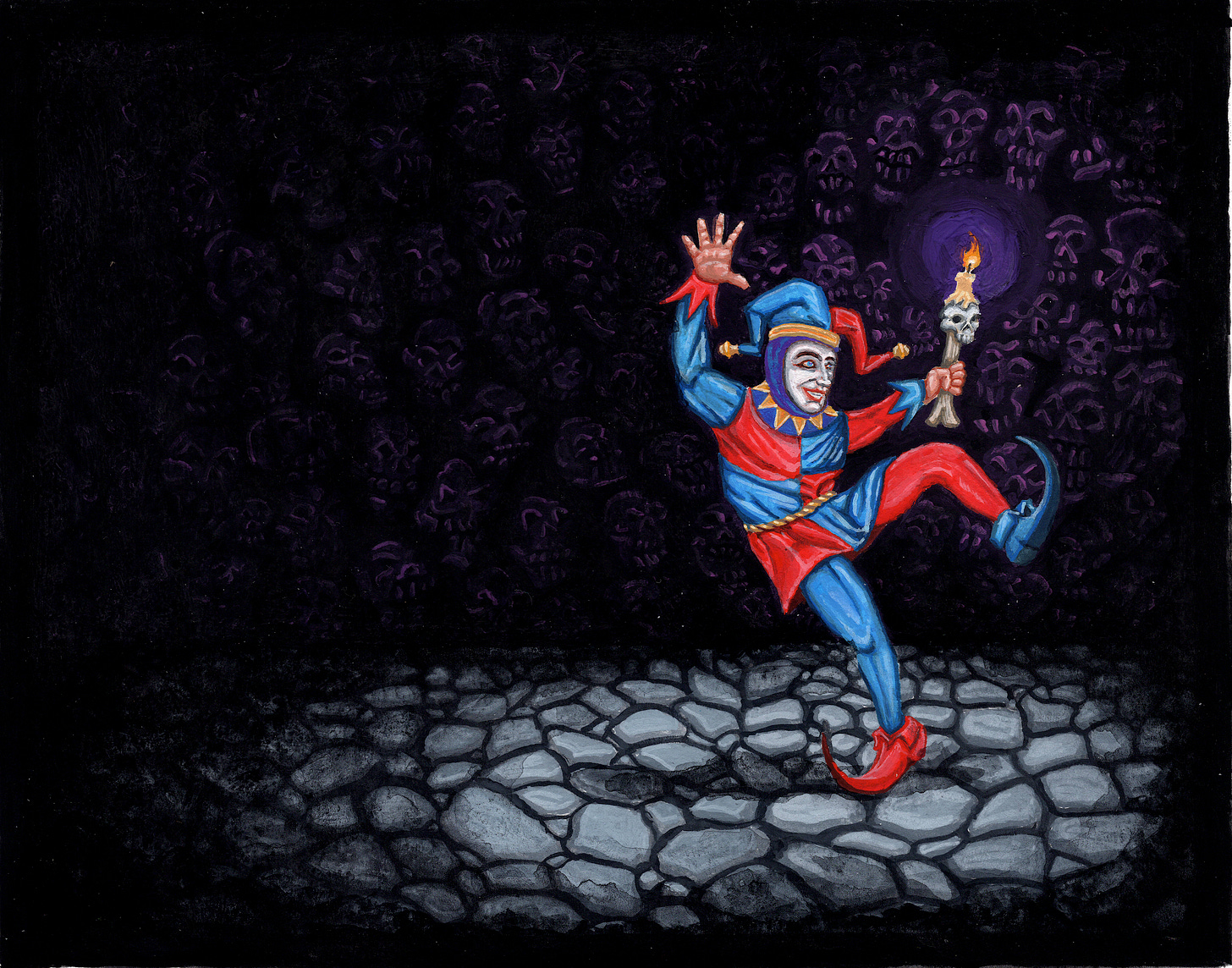 A Jesting Descent capsule painting