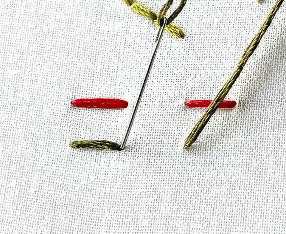needle going back to previous stitch 