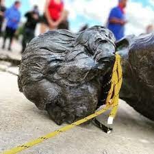 Breaking News The Columbus statue at the state capitol in St. Paul  Minnesota was just removed by Indigenous people