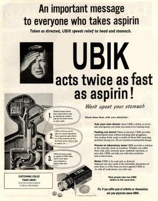 Ubik, God of Artifacts. Sculpture, Graffiti, Tattoos: Philip K… | by  Jonathan Lethem | Medium