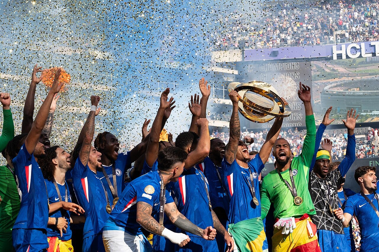 Photo: The White House / Wikimedia Commons (Public domain) President Donald Trump participates in the post-match ceremony at the FIFA World Cup Final soccer match between Chelsea Football Club and Paris Saint-Germain, Sunday, July 13, 2025, at MetLife Stadium in East Rutherford, New Jersey. (Official White H