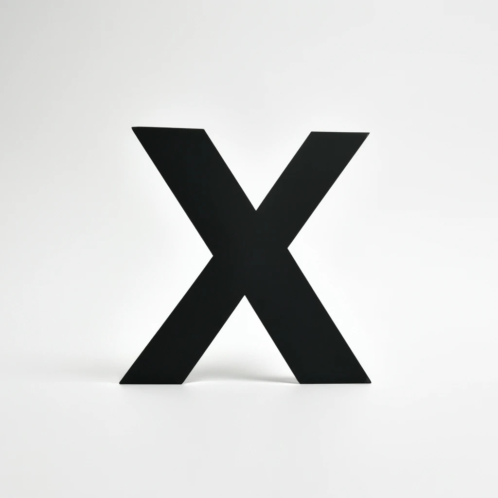 The Letter X in black font