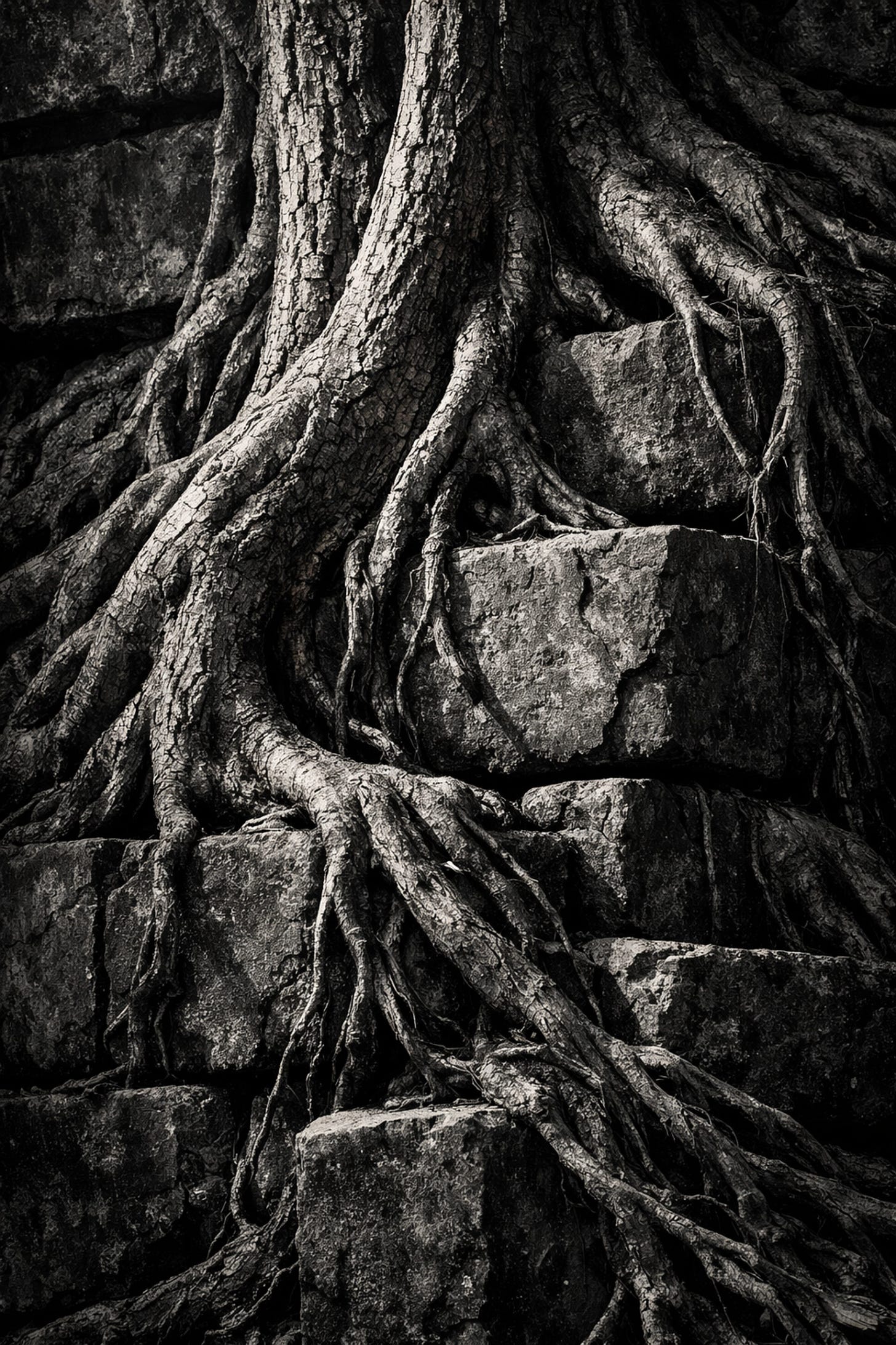 Ancient tree roots entwined with stones representing the strong foundation of Judeo-Christian law | Dr. Marcus Peter