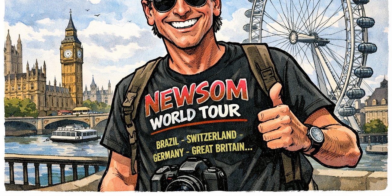 From Davos To Munich To Brazil To London, Governor Newsom Is Chasing Global Applause While Problems Mount At Home 