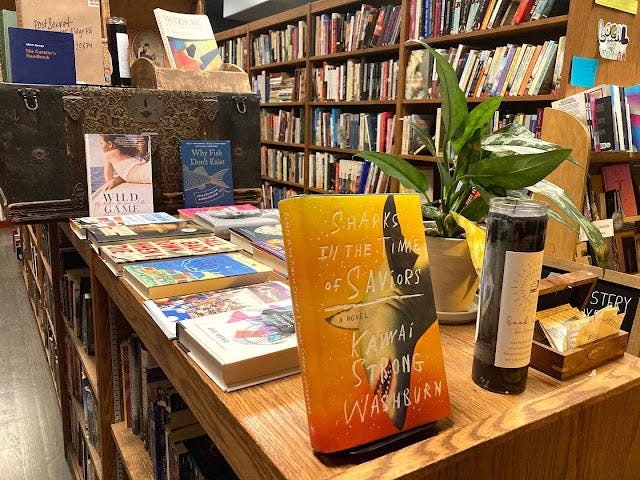 Books on display in the front of the store