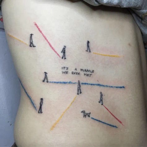 Knockoff illustrations on tattoos, Spotify album covers, t-shirts, etc.