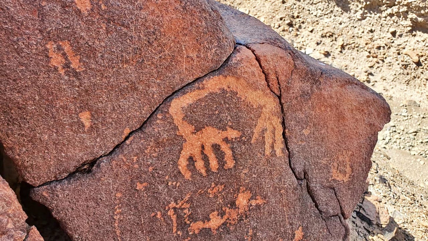 A close up of the rock art discovered in northern Oman