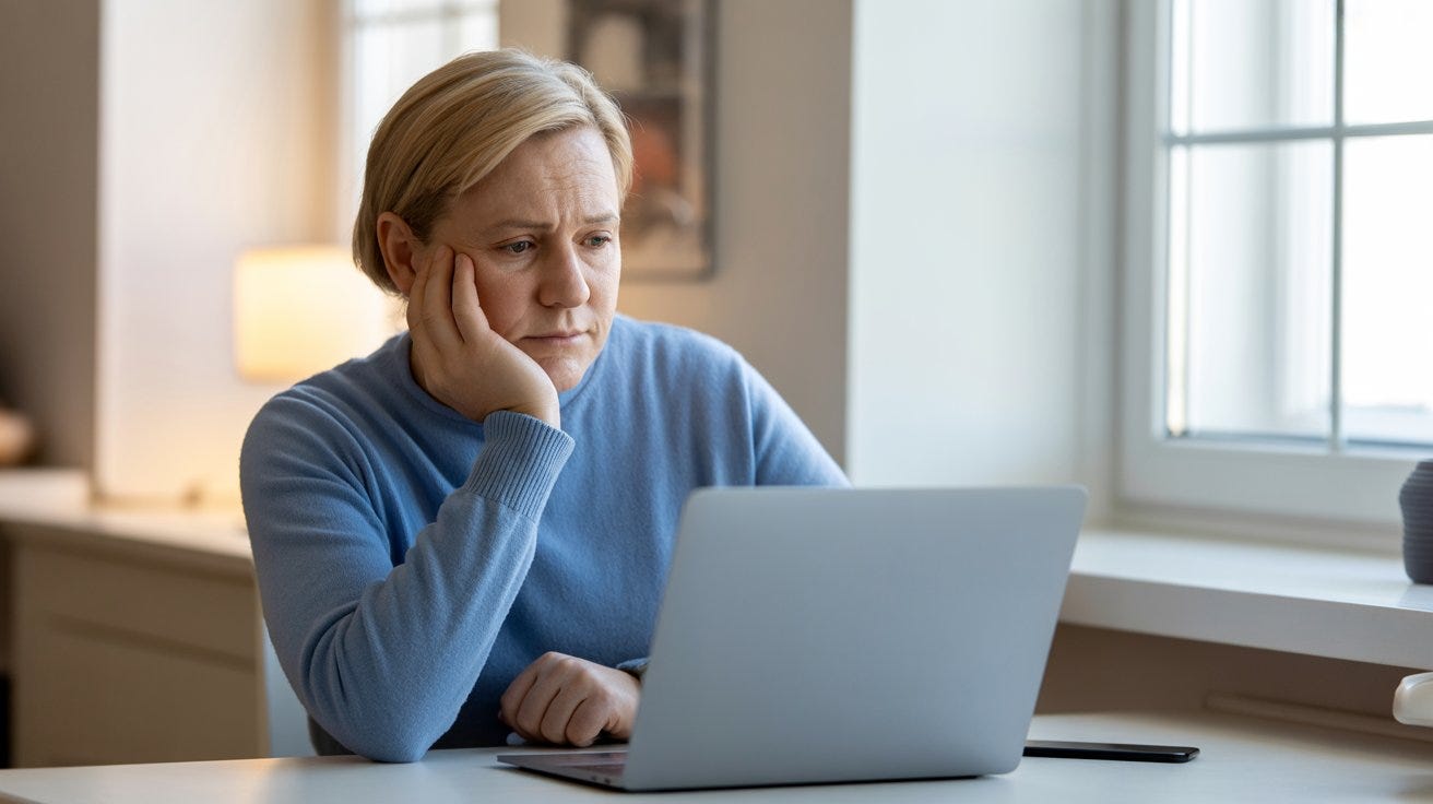 woman concerned about online safety